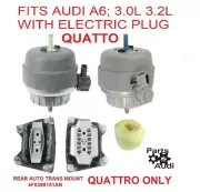 ENGINE MOTOR TRANSMISSION MOUNT MOUNTS; SET, V6 3.0 3.2 L For Audi A6Q ELECTRIC (for: Audi)