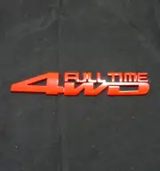 1x Matte Red 4WD FULL TIME Metal Sticker Badge Emblem Decal Sport Engine Limited (for: MG)