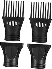4pcs Hair Dryer Accessories Blow Dryer Concentrator Attachment Universal Blow Dryer Comb Attachments Hair Blower Nozzle Combs Blow Dryer Comb Attachment for Hair Black Plastic