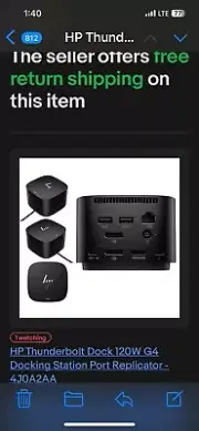 HP Thunderbolt Dock 120W with HDMI Adapter - Black (6HP48AA#ABL)