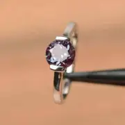 2 Ct Round Lab Created Alexandrite Solitaire Wedding Ring 14K White Gold Plated