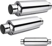 1/2pcs 63mm 2.5" Car Exhaust Muffler Silencer Resonator Stainless Steel Muffler Tip Silencer Exhaust System Universal(2pcs)