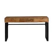 Wooden Industrial Modern 3 Drawer Study Home Office Desk Writing Computer Table