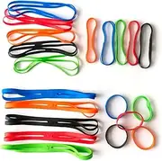 GRIFITI H Band Joes Colorful Cross Style 4, 6, 9, 12 Inch Assorted 20 Pack X Shape Wrist, Folders, Cameras, Art, Cooking, Wrapping, Exercise, Bag, Dungies, Big Strong & Heavy Duty Silicone Long Rubber