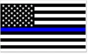 CafePress Police: Black Flag & The Thin Blue Line Rectangle Rectangle Car Magnet