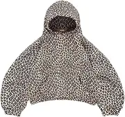 [Vhitler] Oversized Leopard Print Hoodie Cheetah Print Streetwear 2000s Pullover Sweatshirt Hooded Y2k Graphic Hoodies