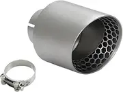 Car Accsesories Upgrade Honeycomb Design Exhaust Tip Matte 304 Stainless Muffler Universal Tail Tips(ID63-OD101)