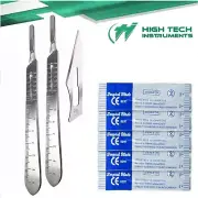 2 Scalpel Knife Handle #4 + 20 Sterile Surgical Blade #25