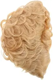NOLITOY Feel Short Curly Wig Human Hair Lady Wig Afro Wig for Men Women Realistic Style