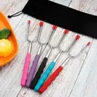 6pcs Telescopic BBQ Forks Marshmallow Roasting Sticks Portable Barbecue Skewer