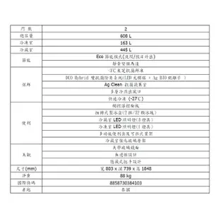 【TOSHIBA 東芝】608公升雙門變頻冰箱 GR-AG66T(GG)漸層藍基本安裝+舊機回收 樓層及偏遠費另計