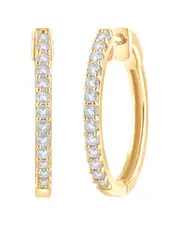 Silver 0.49 ct. tw. Lab-Grown Diamond Hoops