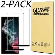 2 Pack For Samsung Galaxy S22 Ultra/Plus Tempered Glass Screen Protector CLEAR