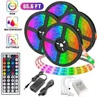 66FT RGB 5050 SMD Flexible LED Strip Light Remote Fairy Lights Room TV Party Bar