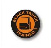 Safety Decal Hard Hat REACH TRUCK TRAINED employee sticker (set of 7)
