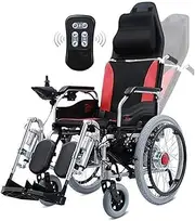 Heavy Duty Electric Wheelchair with Headrest, Foldable Portable Powerchair for Adult with Remote Control Electric Power Or Manual Manipulationdjustable