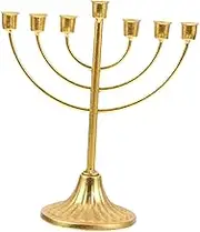 iplusmile Multi Head Hanukkah Menorah Decorative Metal Candelabrum Elegant Candle Stand for Jewish Festivals Retro Home Decor for Celebrating with Family
