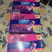 3 X Tampax Radiant Unscented Tampons 16 Regular& 12 Super, 84 Total