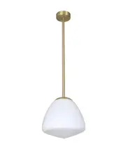 CIOTOLA Interior Tipped Dome Frosted Glass Pendant Light- Small/Antique Brass