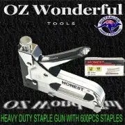 HEAVY DUTY STAPLE GUN TACKER UPHOLSTERY STAPLER + 600 FREE STAPLES