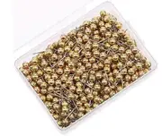 200 Pcs Gold Push Pins Decorative Thumb Tacks Round Ball Head Pins Mini Map Tacks Dressmaking Sewing Pins For Maps Photos Crafts Office Golden 1.50...