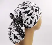 Scrub hats, nurse scrub cap, womens surgical hat, ponytail scrub cap cats