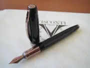 Visconti Michelangelo Black & Bronze fountain pen Broad 14kt Au nib MIB