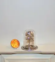New! 1:12 Scale Dollhouse Miniature Dolphin Statue Art in Glass Dome Mantle $60