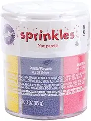 Wilton Nonpareils 6-Mix Sprinkle Assortment, Bright Rainbow Sprinkles for Cakes, Cupcakes, Cookies & Desserts, Colorful Baking Decoration for Birthdays & Holidays, 3 oz.