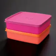 Tupperware Square Away Containe Set of 2 New Neon Colors