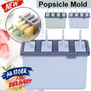 4 Cells Block Moulds Ice Cream Mold Icy Pole Jelly Pop Popsicle Maker Mould Tray