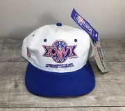 Sports Specialties Twill NOS Super Bowl XXVI Blue Snapback Hat Cap 90s Vintage