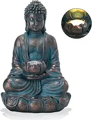 Bshine Solar Buddha Statue Outdoor Lights - Waterproof Garden Statue with Lotus, Meditation Zen Spiritual Room Decor for Yard, Patio, Buddha Statue for Home Garden Decor Indoor