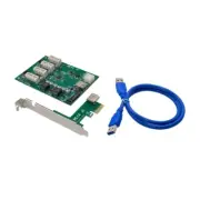 USB 3.0 PCIe to 4 PCI Express 1X Extender Board ASM1184E Desktop PCIe Converter