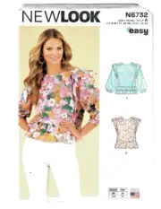 NEW LOOK Sewing Pattern 6732 Misses Ladies Women Plus Blouse Tops 6-18-2 Styles