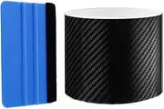 5D Carbon Fiber Vinyl Wrap, 5cm ×10 m Car Vinyl Wrap Roll-Matte Black Vinyl Wrap for Cars + Hand Tool 7×10 cm