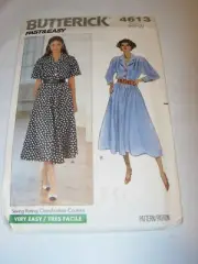 WOMENS UNCUT BUTTERICK 4613 Sewing Pattern FLARE DRESS CASUAL CAREER SIZE 8-12