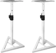 Pair Studio Monitor Speaker Stands W/Adjustable Height, White (RVSM1