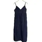 New Quince 100% Organic Cotton Sleeveless Maxi Dress in Navy