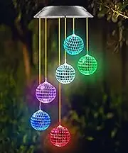 Kwaiffeo Solar Disco Ball for Garden Patio Outdoor Decor - Color Changing Garden Lights - Gifts for Women, Mom, Grandma, Teacher - Birthday and Mother's Day