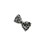Boys White With Black Stars Patterned Bow Tie