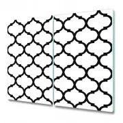 Glass Worktop Saver Kitchen Moroccan art Black and white minimalist 2x30x52