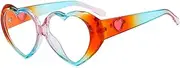 [HYYZZC] Fashion Heart Shaped Glasses Women Oversized Colorful Clear Lens Eyewear Frame Female Transparent Optical