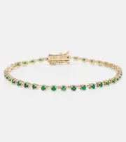 [Stone and Strand] Stone and Strand Emerald Ace 14kt gold tennis bracelet with emeralds One Size gold