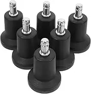 Homoyoyo 6Pcs High Profile Swivel Chair Caster Wheels Durable Replacement for Office Chairs Easy Installation with Circlip Design Compatible with Standard Legs Black for Carpet
