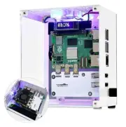 Raspberry Pi 5 Case, Aluminum Mini Tower Case with Cooling PWM Fan and RGB Co...