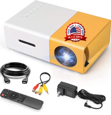 Mini Proyector De Video LED Portatil USB 1080P Con Control Remoto Para Celular