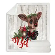 Christmas Design Believe Reindeer Throw Blanket
