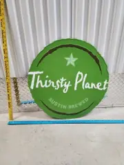 Thirsty Planet Brewery Austin Texas ATX ACL 24” Beer Tin Sign Metal Tacker New