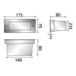 【彩渝-保固1年】LED樓梯燈 階梯燈 戶外燈具 全電壓 防水型 可客製化 附預埋盒 (7.8折)